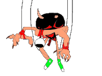 a drawing of a puppet with sharp claws
