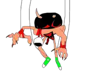 a drawing of a puppet with sharp claws