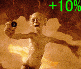 a picture of a man holding a coin with the number 1 above him