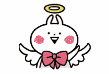 usagyuuun usagyuuun sticker waving halo angel