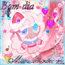a picture of a cartoon character with the words bom dia