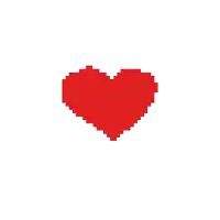 a pixel art of a red heart on a white background ..