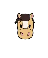 a cartoon drawing of a horse 's head with a brown mane