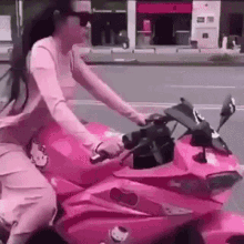 Scooter Pink Scooter GIF - Scooter Pink Scooter Hello Kitty Scooter GIFs