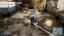 a spider-man video game is being played on a playstation