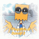 a cartoon character with a paper bag on his face and the words flug solo d sunny 3