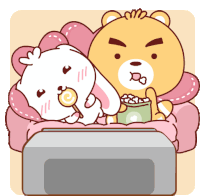 Couple Watching Tv Sticker - Couple Watching Tv Cure Stickers