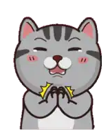 a cartoon cat is making a funny face with his eyes closed
