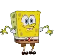a spongebob squarepants cartoon character with his arms and legs outstretched