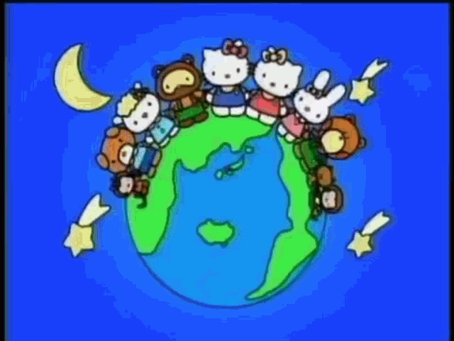 Hello Kitty Paradise Hello Kitty And The Friends GIF - Hello Kitty Paradise Hello Kitty And The Friends Top Of The World GIFs