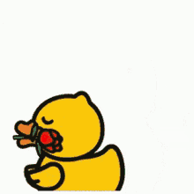 Rose Cute GIF - Rose Cute Duck GIFs