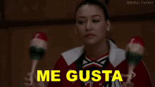 Maracas Doing Me Gusta GIF - Glee Naya Rivera Santana Lopez GIFs