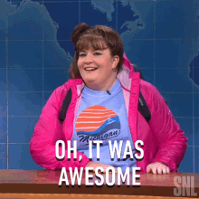 Oh It Was Awesome Carrie Krum GIF - Oh It Was Awesome Carrie Krum Aidy Bryant GIFs