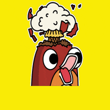a cartoon of a chicken with a bomb coming out of it 's head