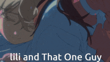 a cartoon of a girl crying with the words lili and that one guy above her