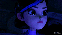 a close up of a cartoon character with netflix written on the bottom right