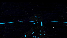 a computer generated image of a robot with a blue glowing head