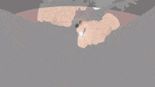 a cartoon of a man pointing at another man 's face
