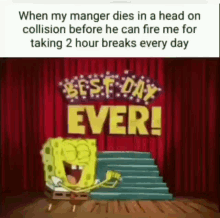 manager head on collision spongebob the best day ever