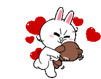 Coney Rabbit Mocha Bear Sticker - Coney Rabbit Mocha Bear Love Stickers