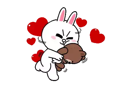Coney Rabbit Mocha Bear Sticker - Coney Rabbit Mocha Bear Love Stickers