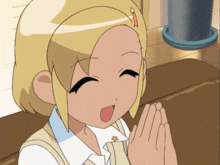 a cartoon girl with blonde hair and a star in her hair