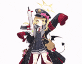 a girl holding a gun that says ' assault rifle ' on the side