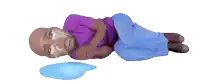a cartoon of a child laying on the ground with tears coming out of his eyes