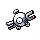 a pixel art drawing of a pokemon with a red nose and red eyes .