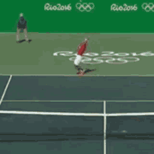 kei nishikori tennis japan racquet drop olympics
