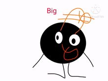 a drawing of a cartoon character with the words big love written above it
