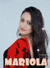 a woman with the name mariola written on her