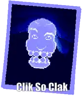a picture of a skull with the words " clik so clak " underneath it