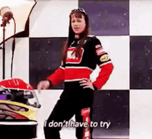 Brie Larson Right On Track GIF - Brie Larson Right On Track I Dont Have To Try GIFs