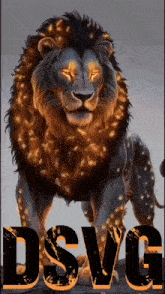 a picture of a lion with the word dsvg written below it