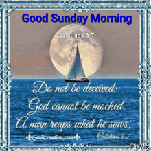 a picture of a sailboat in the ocean with a bible verse