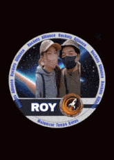 a picture of a man and woman with the name roy on it