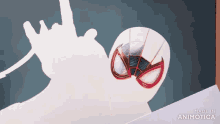 a silhouette of a spider man with the words made in animatica on the bottom right