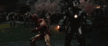 iron man and war machine battle fight avengers marvel