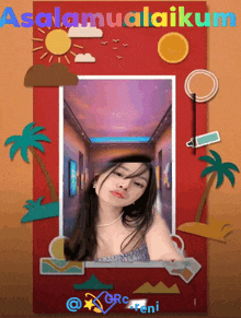 a picture of a woman in a frame with the words assalamualaikum on it