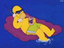 chill summer feels the simpsons homer simpson relax