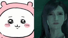 a drawing of a teddy bear and a picture of a woman