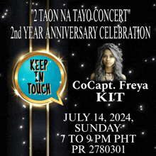 an advertisement for a 2nd year anniversary concert