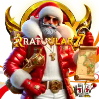 a santa claus holding a map and a compass with the words " ratuular 77 " on the bottom