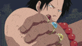a cartoon drawing of a man with rings on his finger