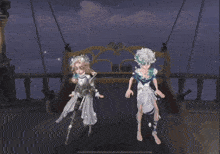 a man and a woman are sitting on a bench in a video game