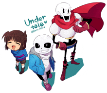 a drawing of undertale characters sans papyrus frisk and papyrus