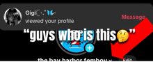 a screenshot of a message that says " guys who is this " on it