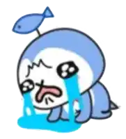 a cartoon character is crying with tears coming out of his eyes