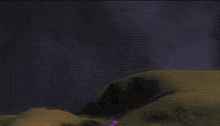 a blurry picture of a purple and yellow background with a few lights